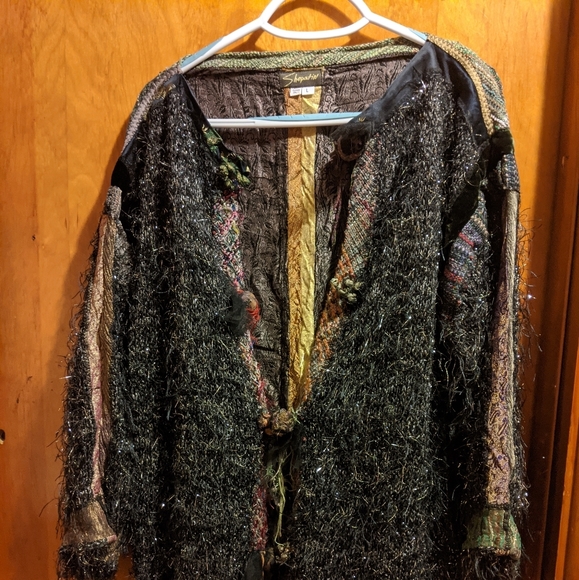 Wild sparkle sweater with lots of fringe. - Picture 1 of 4